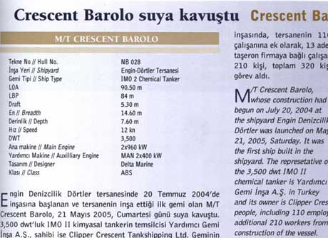 Deniz & Ticaret: Crescent Barolo met the sea
